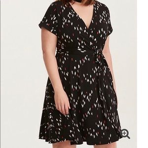 Torrid Ikat Print Faux Wrap Dress 2X